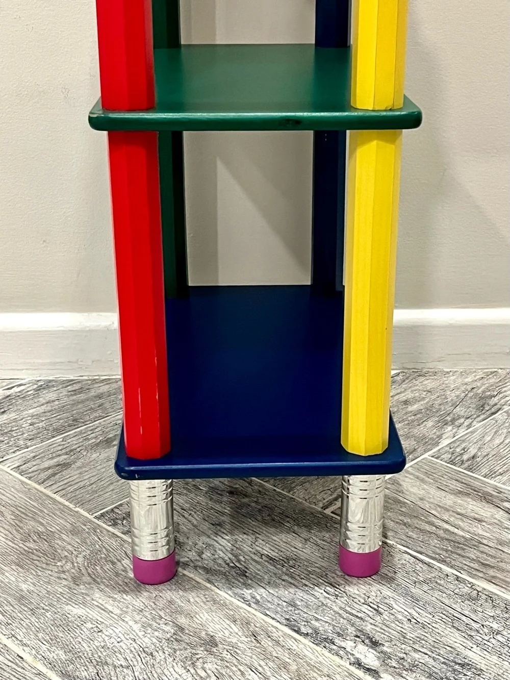 Vintage 80s/90s Pierre Sala Colorful Kids Pencil Book Shelf Classroom - Rare!